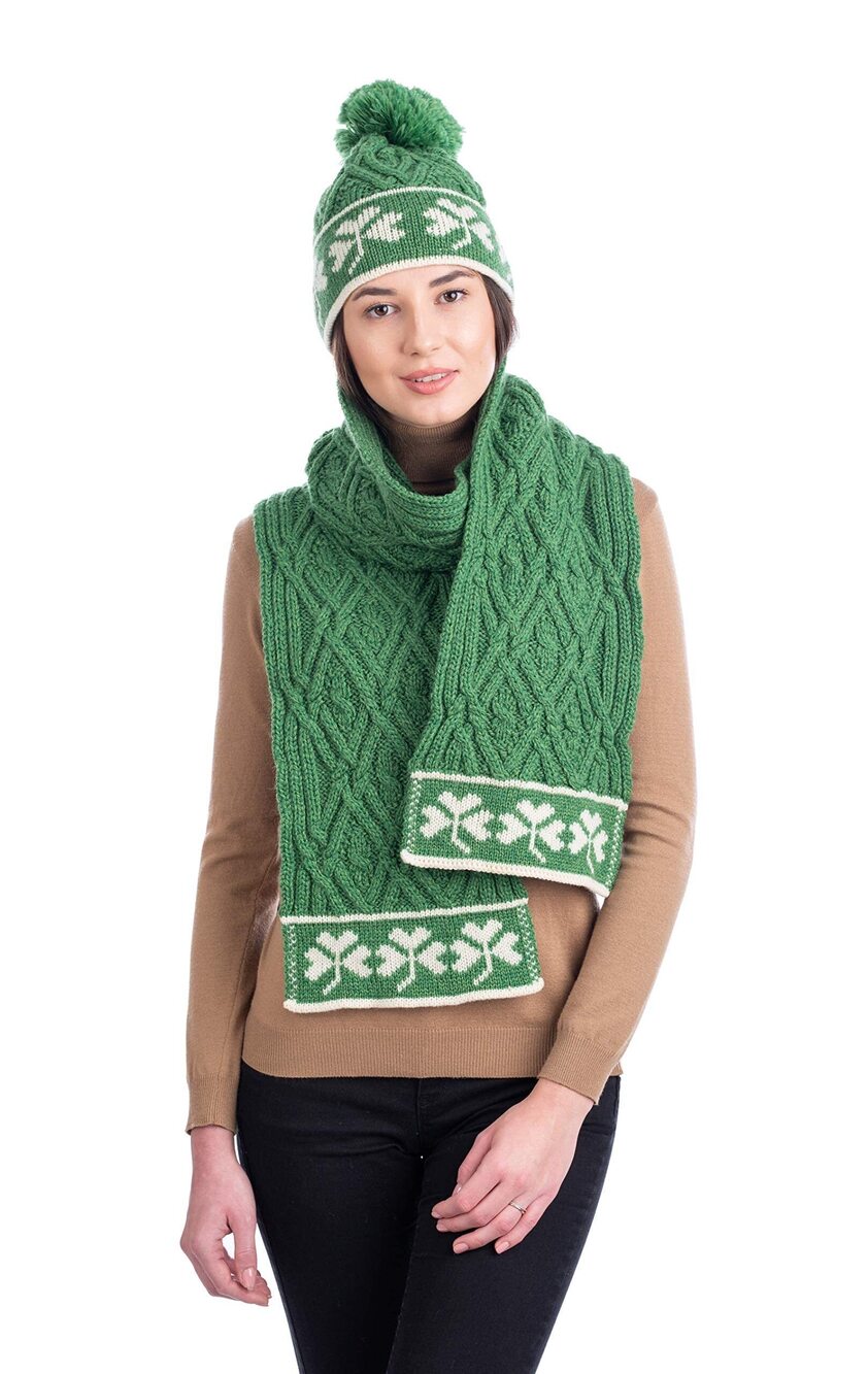 6268 Shamrock Aran - 100% Merino Wool - Hat Green